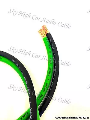 25 Ft 4 Gauge AWG 12.5' LIME GREEN / 12.5' BLACK Power Ground Wire Sky High  • $27.95