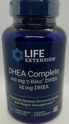 Life Extension DHEA Complete 100 Mg 7-Keto® DHEA 25 Mg DHEA 60 Vegetarian Caps • $36