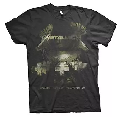 Metallica Men's Master Of Puppets Distressed Slim Fit T-Shirt Black • $24.97
