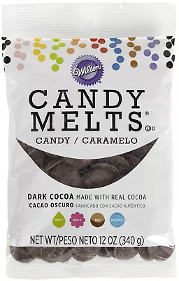 Wilton Candy Melts Flavored 12oz-Dark Cocoa Chocolate W1911-60-6066 • £14