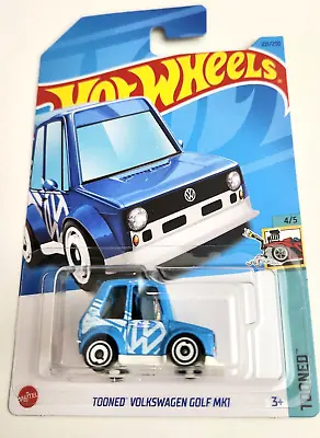 Hot Wheels Tooned Volkswagen Golf MKI Blue #221 - 2023 Tooned Treasure Hunt • $10.99
