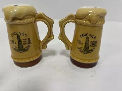 Vintage Sears Tower Vintage Beer Mug Salt And Pepper Shakers~ Made In Japan • $6.95