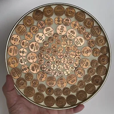 Numismatic Plate Lot Of 100 Swedish BRONZE Coins Ore 5 2 1 Vintage 1957 -1971 • $20