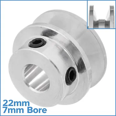 Aluminium Alloy 22mm V Groove Track Wheel 7mm Fixed Bore Diameter Motor Shaft • £12.35