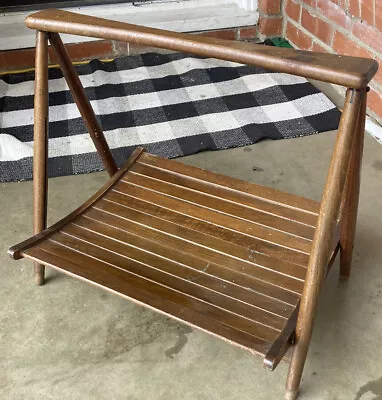 Vintage Mid-Century Folding Wooden Magazine Rack Yugoslavia Masterpiece Nasco • $69.95