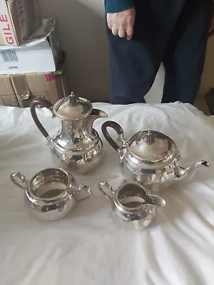 Silver Plate Walker Hall Four-piece Mid-century (circa 1960) Tea- Coffee Set • £75