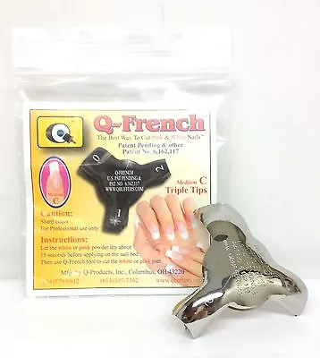 Q French -  Acrylic Gel Nails Pink & White Cutter Tool MEDIUM C TRIPLE TIP • $20.44