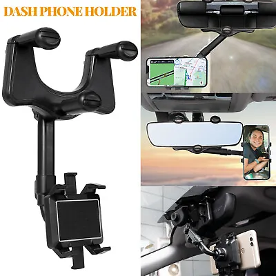 360°Car Rearview Mirror Holder Stand For-Mobile Cell Smart Phone GPS Phone Holde • $12.34