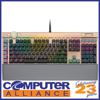 Corsair Wired K100 RGB Optical Mechanical Gaming Keyboard Midnight Gold CH-912A2 • $469