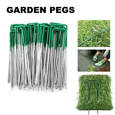 Weed Fabric Galvanised Staples Garden Turf Pins Securing Pegs U Artificial Grass • £7.95