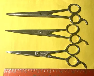 Lot Of 3 Vintage Barber Scissors Made In The USA With Case • $2.47