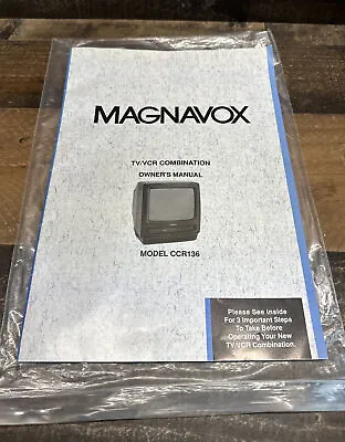 Vintage Magnavox TV/VCR Combination Owners Manual Model CCR 136 • $12.88