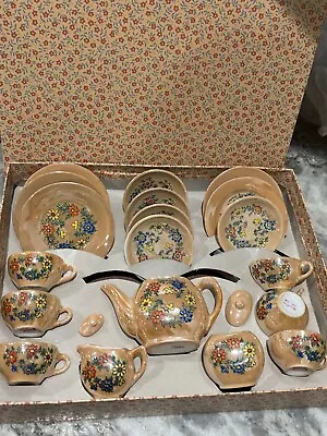 Vintage CHILDS TEA SET HandPainted  Lusterware From JAPAN • $24.99