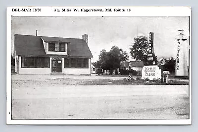 Del-Mar Inn Cabin Cottage Motel Delmar Hagerstown MD Lighthouse Postcard • $14.83