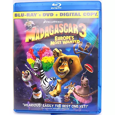 Madagascar 3: Europe's Most Wanted Blu-Ray DVD 2-Disc Set - Free Shipping • $8