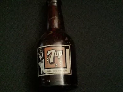 Vintage Brown/amber Squatty 70z 7-up Bottle • $70