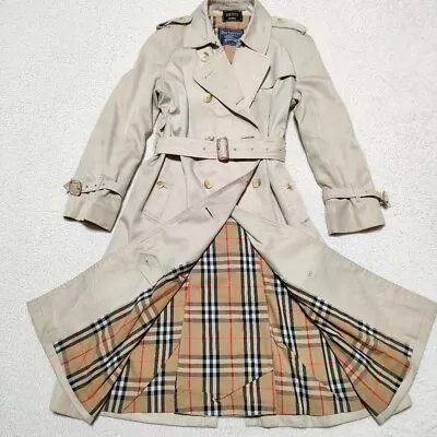 Burberrys Trench Coat Belted A-line Beige Made In England Women Size Free Used • $97.85