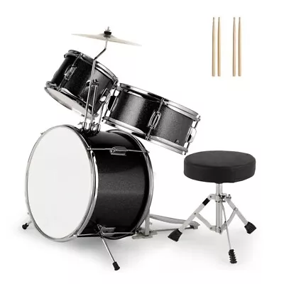 14  X10  3-Piece Black Drum Set With Foot Drum And Stool Set For Junior Kids • $83.99