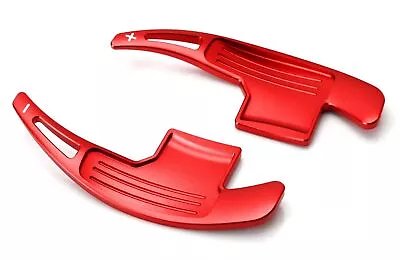 Red Aluminum Steering Wheel Paddle Shifter Extensions For 15-23 Ford Mustang • $72.29