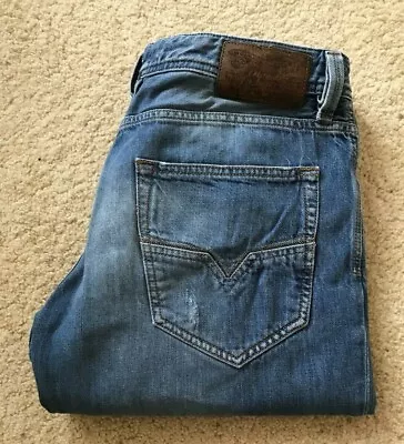 £39.99 • Buy Mens Diesel Larkee -T 008V1 Regular Blue Distressed Denim Jeans W 32 L 29