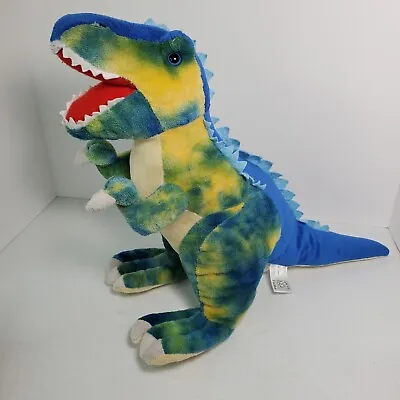 Fiesta T-Rex Dinosaur Plush Blue Green 12  Tall 14  Long Stuffed Animal Toy • $25.83