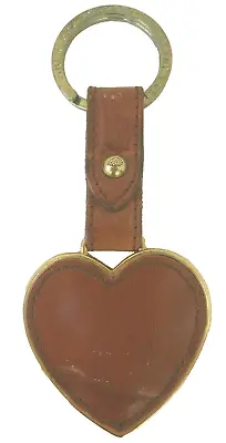 MULBERRY Brown Congo Leather Heart Keyring £135 - Rare • £85