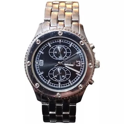 Mens IEKE Black Dial Stainless Steel Case Watch. New Battery Fitted • £16.99