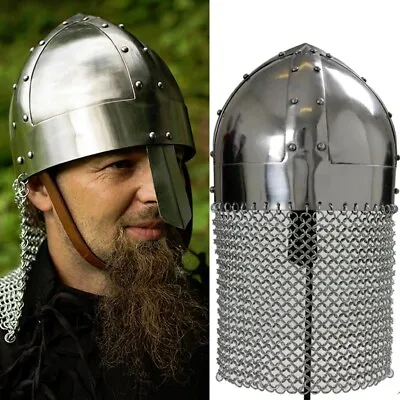 Viking Spangenhelm Helmet Ideal For Costume Or LARP Events & Re-enactment • £85