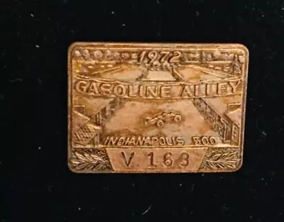 $41 • Buy Indy 500 Bronze Pit Badge 1972  Gasoline Alley  Donohue Winner