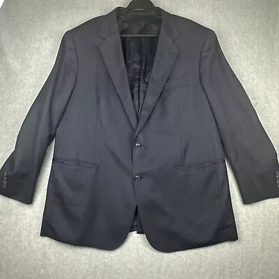 Ermenegildo Zegna Blazer Mens 48R Blue Striped Traveller Jacket Coat Suit • $39.99