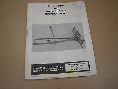 Wheel Horse Tractor C-141 42  48  Snow Dozer Blade Operator's Manual 810280R1 • $19.99