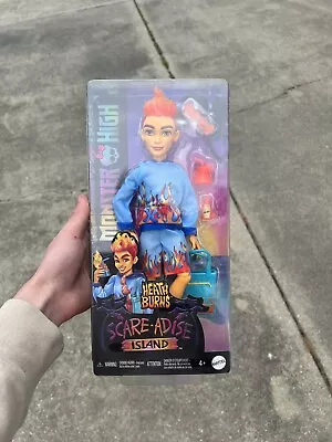 Monster High Scare-Adise Island Heath Burns Doll With Flame Hoodie Swim Trunks  • $23