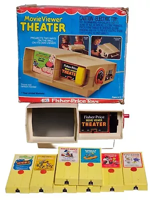 VTG 1977 Fisher-Price Movie Viewer Theater #463 W/8 Movie Cartridges & Box • $124.99