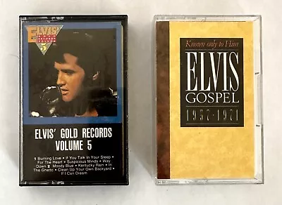ELVIS' GOLD RECORDS Volume 5 And ELVIS GOSPEL 1957 - 1971 - 2 Cassettes - TESTED • $5