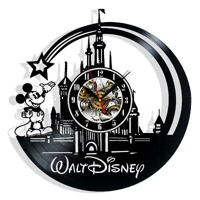 Disney Mickey Mouse Vinyl Wall Clock Records Decor Gift Birthday Holiday Decor • $13.99