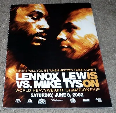 Lennox Lewis Vs Mike Tyson Boxing Program 6/8/2002 Damaged Cover • $44.99