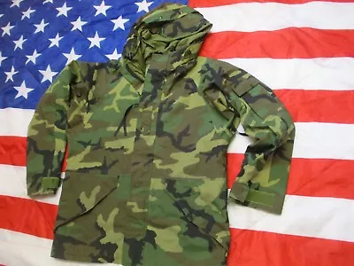 GENUINE USArmy ISSUE ECWCS ECW USA Woodland Camo Waterproof Goretex PARKA COAT M • £69.99