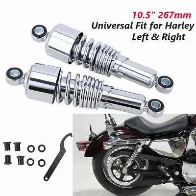 Chrome 10.5'' Rear Shocks Absorber For Harley Davidson Sportster 883 1200 267MM • $104.66