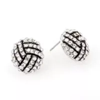 Crystal Volley Ball Stud Earrings • $14.95