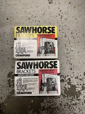 Vintage Crawford Sawhorse Brackets No.88 Professional Steel Lot Of 2 Pair NOS • $31.25