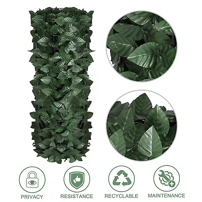 3M Roll Artificial Hedge Garden Fake Ivy Leaf Privacy Fence Screening Wall Panel • £7.99