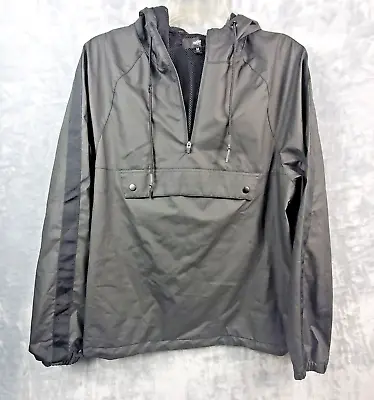 Mossimo Hooded Windbreaker Jacket Adult Zip Black Supply Size Medium • $15.32