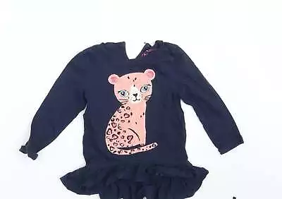 £3.50 • Buy Blue Zoo Girls Blue Animal Print 100% Cotton T-Shirt Dress Size 3-4 Years Round 
