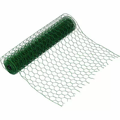 Green PVC Coated Wire Netting Chicken Rabbit Poultry Pet Pens Runs Cages Fencing • £38.50