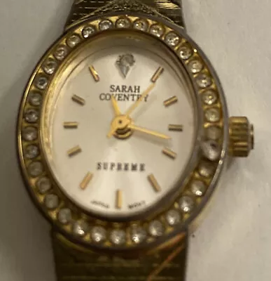 Working Sarah Coventry 'Supreme' Ladies Quartz Watch W/Rhinestones Missing A Few • $6.99