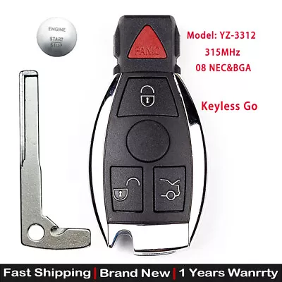 4-Button Smart Key Keyless Go For Mercedes Benz 1997-2014 IYZ-3312 NEC & BGA • $36.96