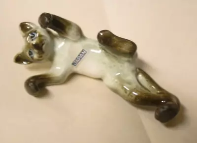 Vintage Porcelain Siamese Cat Figurine To Position On Edge Of Fishbowl • $2.50