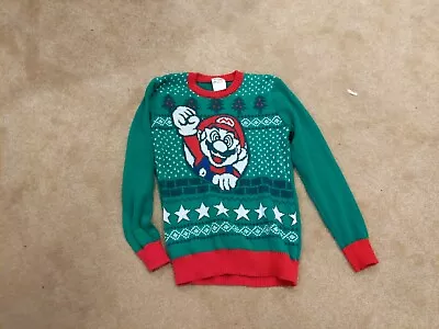$20 • Buy Super Mario Bros Christmas Boys Green Lg Ugly Holiday Sweater World Ship Kids
