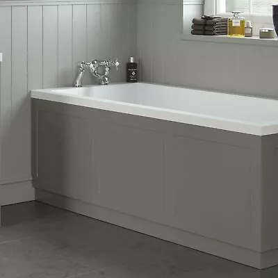 Traditional Bathroom 1700mm Front Bath Panel 18mm MDF Wood Grey Plinth Easy Cut • £82.77