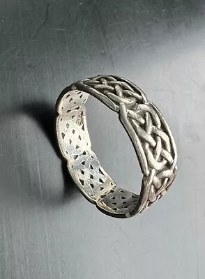 Men's 925 Sterling Silver Celtic Design Band Ring Size 12.25 • $36